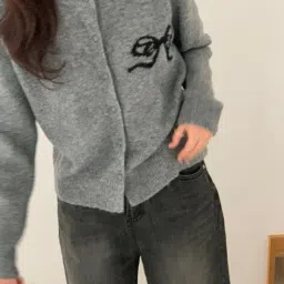 divawalk Women Ribbed Round-Neck Cardigan image 4