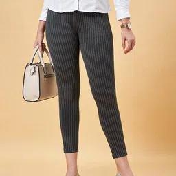 annabelle by pantaloons Women Skinny Mid Rise Stripes Jeggings  image 4