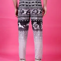 yellow tree Men Printed Mid-Rise Straight Track Pants image 4