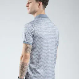 monte carlo  Men Collar Neck Polo Micro Print T-shirt image 4