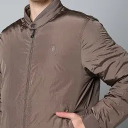 u.s. polo assn. Men Regular Fit Zip-Front Bomber Jacket with Slip Pockets image 4