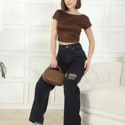 Shein Full Length Fly With Button Closure Distressed Jeans image 4