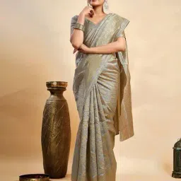 satrani Women Silk Traditional Saree with Blouse Piece image 4