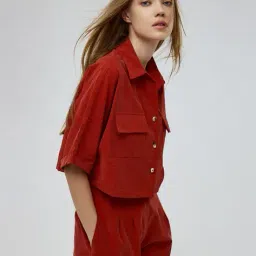 cover story Women Boxy Fit Crop Shirt image 4