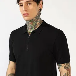 gas Regular Fit Zip Polo with Bold Brand Lettering image 5