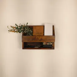 symplify Riverdale Wooden Wall Shelf Organiser With Key Holders image 2