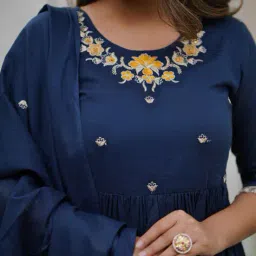 nyrika Women Embroidered Anarkali Kurta Set image 5