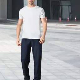 alpha tribe Men Straight Fit Track Pants with Drawstring Waistband image 5