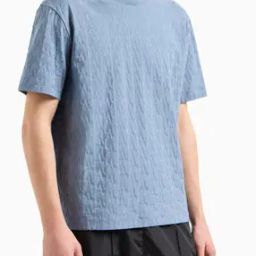 armani exchange Men Logo Pattern Relaxed Fit Crew-Neck T-Shirt-picture-9