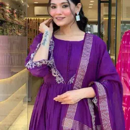 nyrika Women Embroidered Anarkali Kurta Set image 5