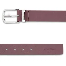 united colors of benetton Men Leather Reversible Belt with Buckle Closure image 5