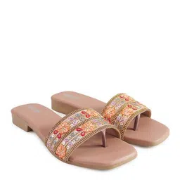beeone Women Embroidered Slip-On Sandals image 5
