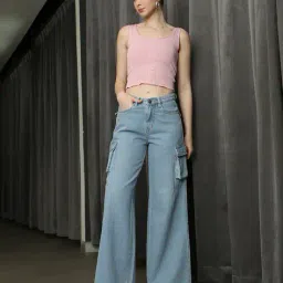 Shein Scoop Neck Sleeveless Textured Crop Fitted Tank Top image 5