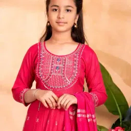 aarika girls ethnic Girls Embroidery Kurta with Bottomwear image 5