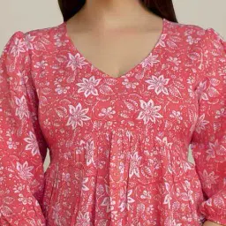 dream beauty fashion Women Floral Print Flared Kurti image 5