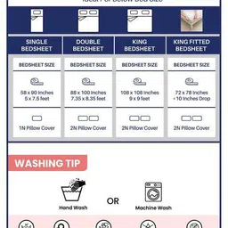 urban space Floral Print King Size Bedsheet with Pillow Covers image 5