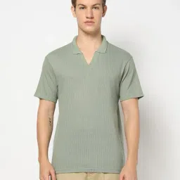 yousta Men Crochet Structure Regular Fit Polo T-Shirt image 5