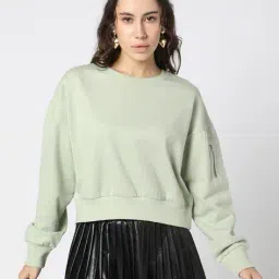 yousta Women Round-Neck Cropped Sweatshirt image 5