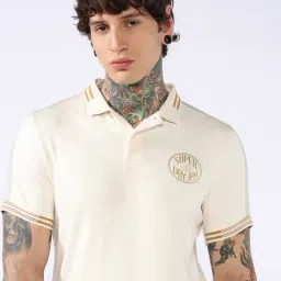 superdry Shoulder Tape Detail Luxe Polo T-Shirt image 5