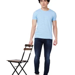 spykar Men Striped Slim Fit Round-Neck T-Shirt image 5