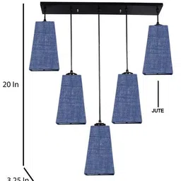 devansh Jute Pyramid Quintuple Hanging Lamps  image 5