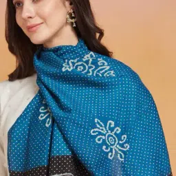 fabindia Women Printed Stole with Contrast Border image 5