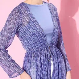 anvi be yourself Printed Shrug with Waist Tie-Up image 5