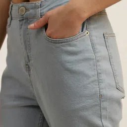 Shein Full Length Frayed Hem Flared Jeans image 5