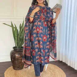 nyrika Women Printed Straight Kurta Set image 5
