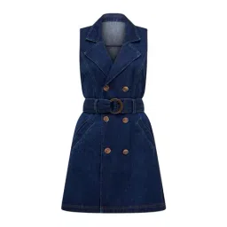 forever new Women Cotton A-Line Dress with Belt image 5