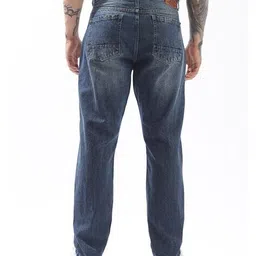 high star Men Washed Straight Jeans with Insert Pockets image 5