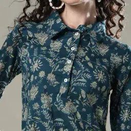 nyrika Women Floral Print A-Line Kurta with Insert Pocket image 5