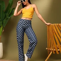 kotty Women Checks Jeans image 5