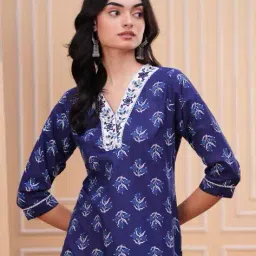 indie picks Floral Straight Kurta image 5