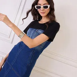 orchid blues  Women Denim Shift Dress image 5