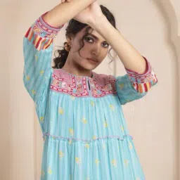 juniper  Flared Panelled Maxi Dress image 5