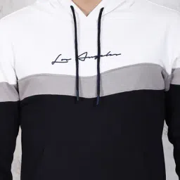 Shein Drop Shoulder Typographic Chest Print Colour-Block Hoodie image 5