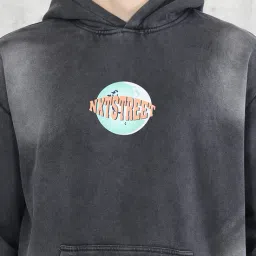 Shein Drop Shoulder Typographic Chest Print Washed Hoodie image 5