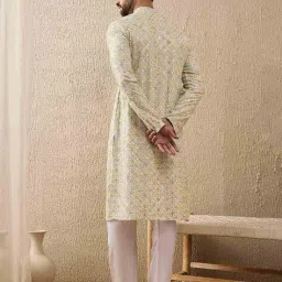 swagg india Men Embroidered Regular Fit Long Kurta image 5