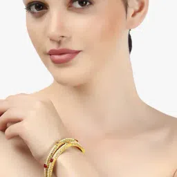 adwitiya Set of 4 Gold-Plated Slip-On Bangles image 5