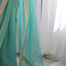 ri-wah Women Design Gota Silk Embellished Saree image 5