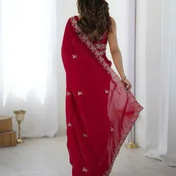 satrani Women Saree with Embroidered Border image 5