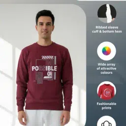 dollar Men Typographic Print Crew-Neck Sweatshirt image 5