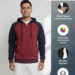 dollar Men Colourblock Hoodie with Drawstring image 5