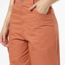 buda jeans co Women Relaxed Fit Flat-Front Trousers image 5