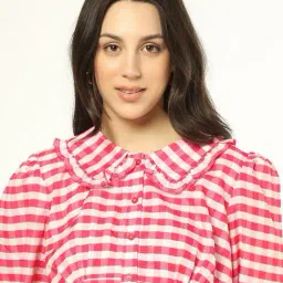 fyre rose Women Checked Regular Fit Shirt image 5