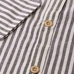 myshka Striped Button-Down Straight Kurta image 5