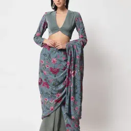 truebrowns Floral Print V-Neck Blouse image 5