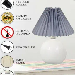homesake Bedside White Ceramic Table Lamp  image 5