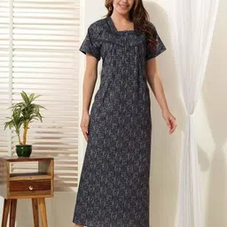 easy mom Women Printed A-Line Dress image 5